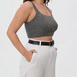 Everlane Women's Wool Blend Croped Sweater Tank Gray Medium NWT